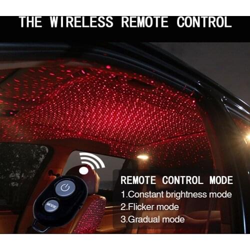 Car Atmosphere Light Car Interior USB LED Laser Remote Star Sky Light Car Inner Roof Ceiling Decoration