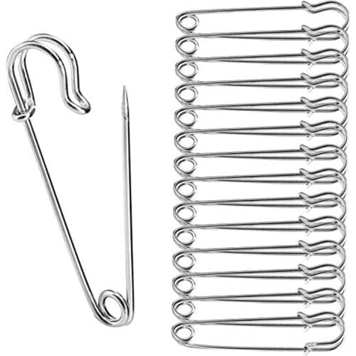 30Pcs 50mm Stainless Steel Safety Pins DIY Sewing Tools Accessory Needles Large Safety Pin Small Brooch Apparel Accessories