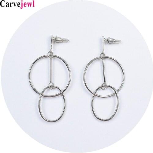 Carvejewl drop dangle earrings simple metal round oval circle earrings for women jewelry girl gift new fashion Korean earrings