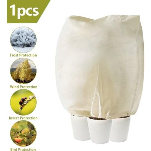 Behogar Plant Cover Reusable Non-woven Cloth Winter Cold Frost Freeze Proof Tree Protective Bag Zipper for Garden Farm Orchard