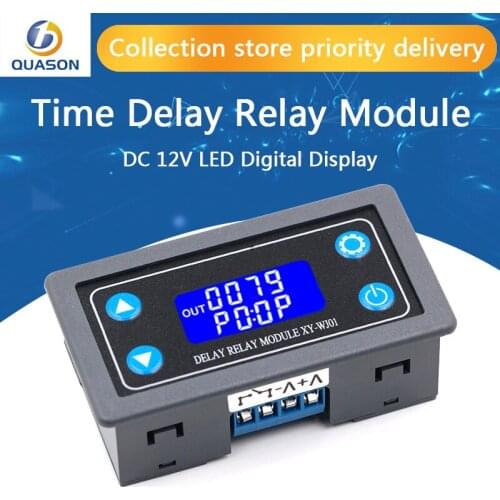 DC12V 12V LED Digital Time Delay Relay Module Programmable Timer Relay Control Switch Timing Trigger Cycle with Case for Indoor