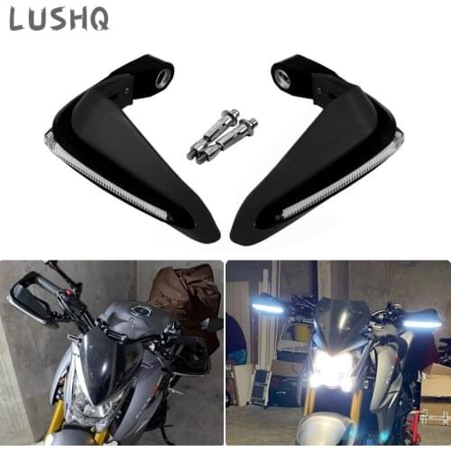 For SUZUKI GSXS 1000 BURGMAN 650 DRZ 400 SM SV650S GSF 650 GSX R 600 Motorcycle Hand Guards Lights LED Handguard Protective Gear