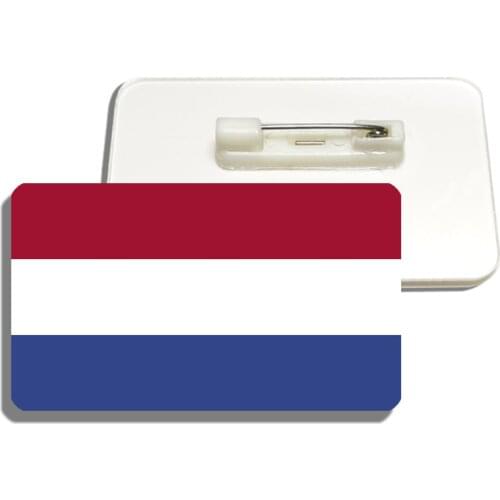 Dutch Flag Brooch Netherlands Acrylic Flag Lapel Pin For Women And Men Patriotic Backpacks Clothes Decor Meeting Party Badge