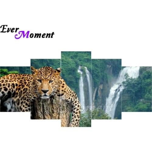 Ever Moment Diamond Painting Animal Leopard Full Square Resin Drill Multi-picture Handmade Wall Decoration Embroidery Kit 1M003