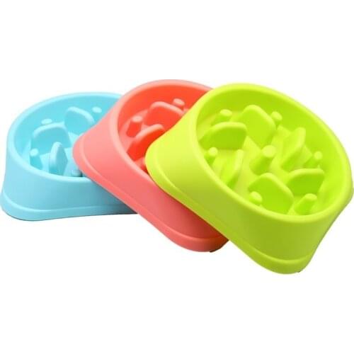 Pet Dog Feeding Food Bowls Puppy Slow Down Eating Feeder Dish Bowl Prevent Obesity Anti Choke Feeder Pet Supplies