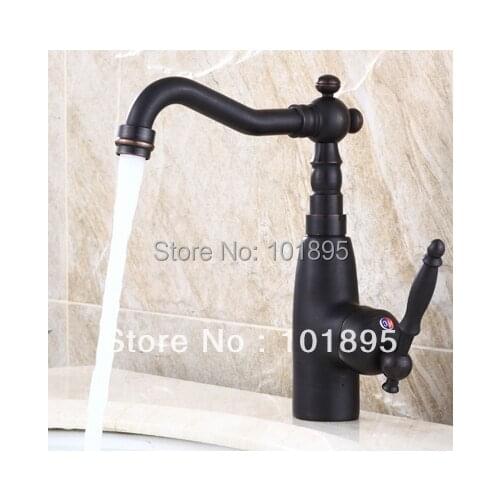 L15710 - Luxury Brass Tap Black Color Basin Tap Deck Mounted Brass Mixer