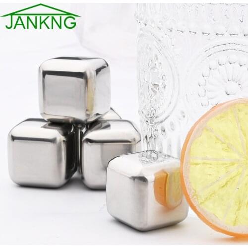 Reusable Food Grade Ice Cubes Chilling Stones For Whiskey Wine Stainless Steel Ice Cubes Set Keep Drink Cold Longer Bar Party