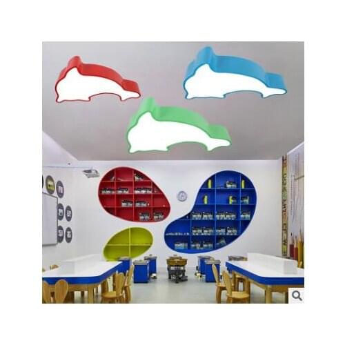 Dolphin fashion creative cartoon ceiling lamp kindergarten classroom bedroom canteen LED eye protection decorative lamps for chi