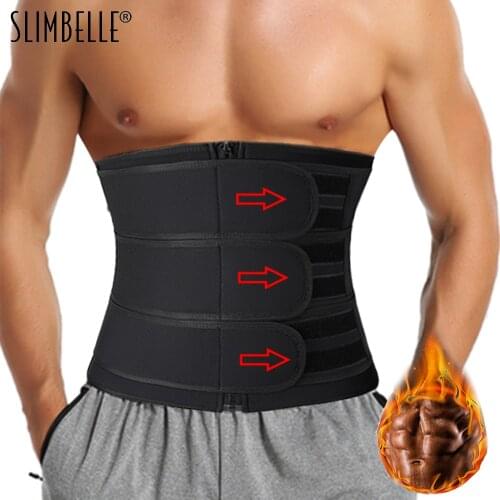 Men Waist Trainer Corsets Fitness Trimmer Belt Slimming Body Shaper Weight Loss Sauna Sweat Girdle Workout Fat Burner Fajas