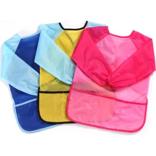 Hot sale Baby Bibs Waterproof Kid Eating Clothing Childrens Long Sleeves Feeding Smock Bib Baby Apron Bandana Bebes Bibs