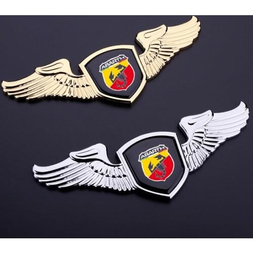 Alloy Car Bonnet Cover Sticker Decor Front Emblem Decoration for Fiat Abarth 595 500 695 Alfa Romeo 124 Spider Auto Styling
