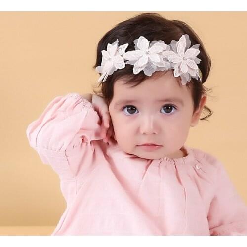 New childrens hair accessories girls lace flower jewelry baby hair band baby headdress head flower wholesale