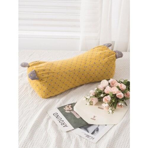 Tiger Shape Buckwheat Hust Filling Neck Pillow Fashion Plaid Cotton Pillowcase for Cervical Health Head Support Sleeping Pillow