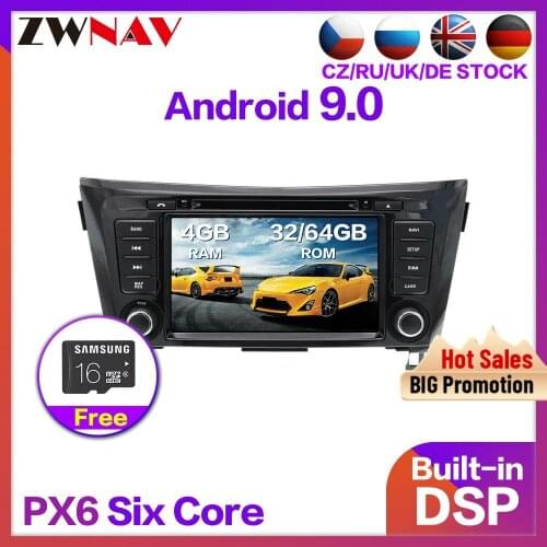 PX6 Android 9.0 Car dvd GPS Radio Player for Nissan X-TRAIL Qashqai Dualis Rouge 2013-2017 dvd player Stereo Multimedia headunit