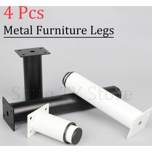 4 Pcs Adjustable Metal Bed Frame with Screws, Slat Center Furniture Support Leg for Beds Sofa Cabinet Furniture Legs