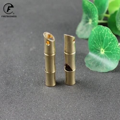 Handmade Brass Creative Design Bamboo Pole Whistle Car Keys Chains Pendants Outdoor Survival Tools Whistles Necklaces Keychains