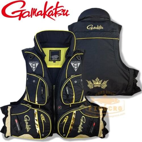 2021 New GAMAKATSU Life Vest Fishing Life Jacket High Buoyancy Sea Life Jacket Large size 120 Kg Multi-pocket Light Life Jacket