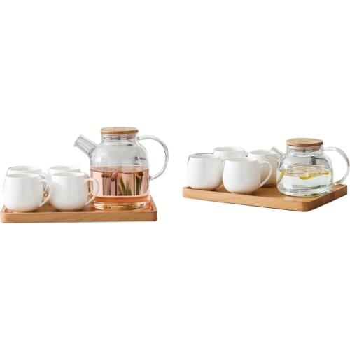 High Temperature Resistant Glass Cold Water Bottle 1 Pot 4 Cup Cold Water Pot Set Home Gift