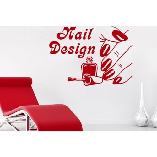 Nail Salon Wall Decal Girl Nails Design Vinyl Removable Wall Stickers Nail Polish Pattern Beauty Salon Interior Art Mural SYY663