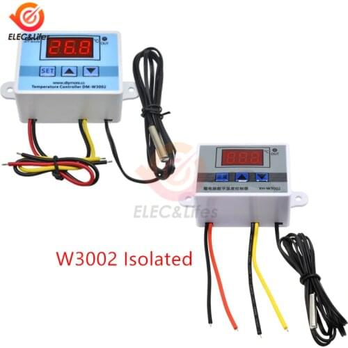XH-W3002 DC 12V 24V AC 110V-220V Digital LED Temperature Controller 10A Thermostat Control Switch With Probe Sensor W3002