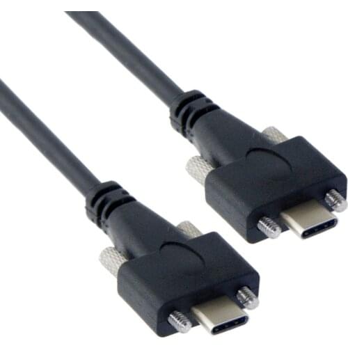 ZIHAN USB 3.1 Type-C Dual M2 Screws Locking to Locking USB-C 10Gbps Data Cable Panel Mount Type