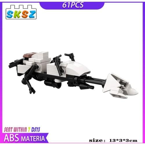 Star DIY Toys Mini White Flying Combat Motorcycle Building Blocks Famous Space Movie Collection Toy Kids Creative Moc Mini Gifts