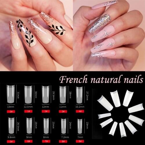 10pcs False Nail Art Tips French Natural Coffin False Nails Tips Acrylic Gel Nail Polish Manicure