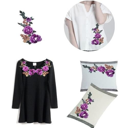 2 Pair Neckline Embroidered DIY Accessories / Embroidered Patch/ Embroidered Plum Paste /garment Accessories 28cm * 13cm RS407