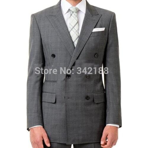 2015 FREE shipping/Custom Design Double-breasted Peak Lapel Groom Tuxedos/Groomsmen Men Wedding Suits/Bridegroom suitswedding me