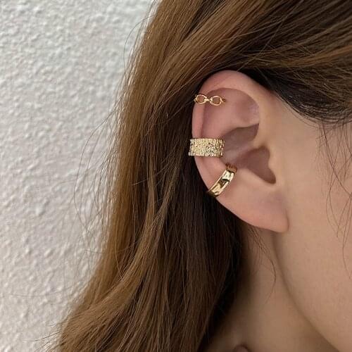 Fashion 3 Pcs Ear Cuff Clip Earrings No Piercing Vintage Metal Ear Cuffs Fake Cartilage Earrings For Women Jewelry