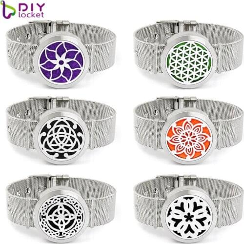 30MM Stainless Steel Aromatherapy Duffuser Bracelet Jewelry With Free Pads BD169-278