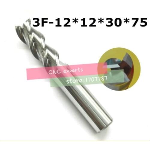 3f-12,hrc50,carbide Square Flatted End Mill,3flute Milling Cutter For Aluminum Endmill Tools Carbide Cnc End Mill Router Bits
