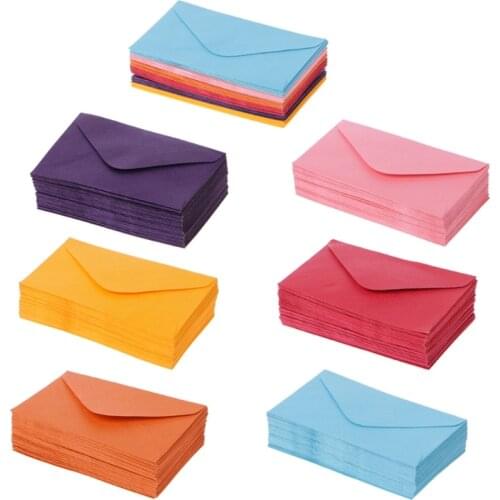 50Pcs/Pack Colorful Envelopes Paper Retro Blank Mini Paper Envelopes Wedding Party Invitation Greeting Cards Gift