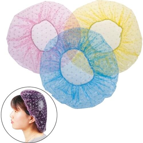 6Pcs Hotel/Hair Salon/Home One-Off Elastic Large Elastic Bathing Cap Disposable Shower Hat Women Spa Bathing Accessory