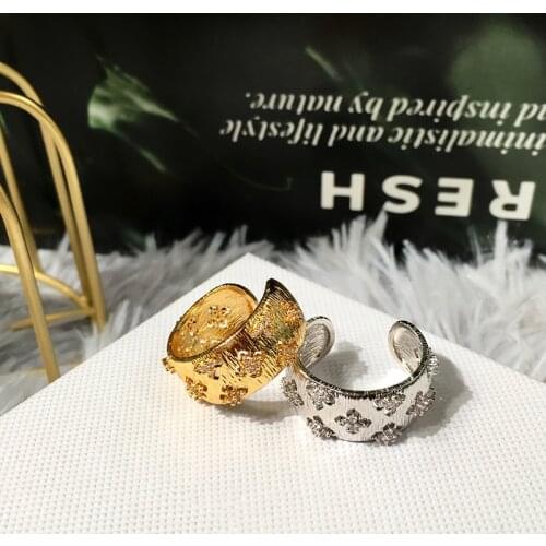 AAA Quality Fashion Free Cuff Butcherati Ring Micro Pave Premium Zircon Brushed Surface Knuckle Rings Luxury Jewelry for Women