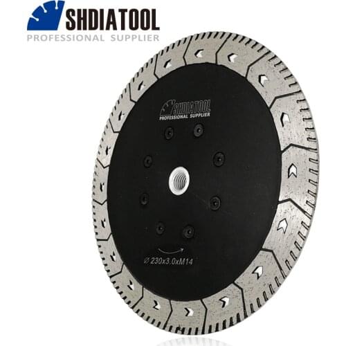 SHDIATOOL 1pc 230mm Diamond Dual Grindng Blade M14 Saw dics For Marble Concrete 9" Dual Blade For Cut Grind Sharpen Granite