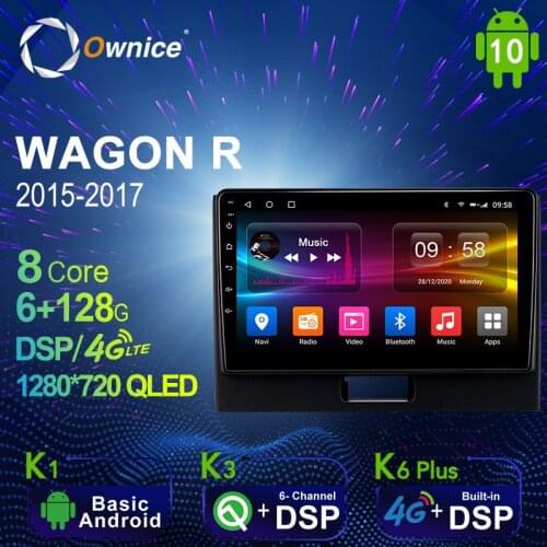 1280*720 Android 10.0 K3 K6 Plus Car Multimedia Auto Radio for Suzuki WAGON R 2015 - 2017 4G LTE Audio GPS Player 8 Core