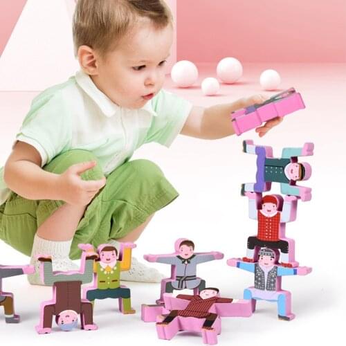 Childrens Wooden Jenga High swing Jenga Building Block Educational Toy Creative Chinese Style Stacking Game Wooden Toy Gift