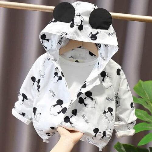 Baby and Children Cartoon Hooded Jacket Mickey Spring and Autumn Boys' Tops Childrens Prices Baby Foreign Style Windbreaker