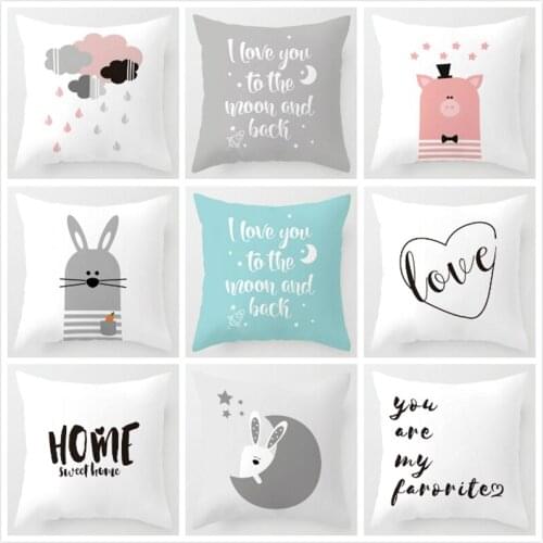 Children Cartoon Animal Cushion Cover Ployster Baby Cushion Case Home Bedroom Decorative Sofa Car Throw Pillow Case cojine cover