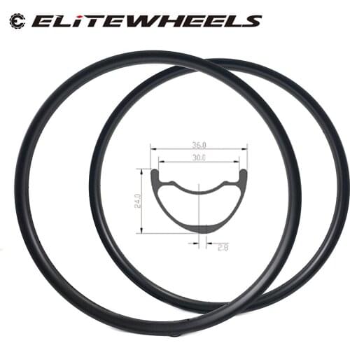 ELITEWHEELS 29er MTB Carbon Rim Light Weight 36mm Wider Tubeless Ready For XC AM Cross Country Mountain Bike Hookless Asymmetric