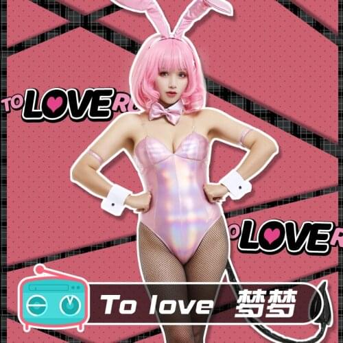 To love cosplay Bunny Girl cosplay tights pink suit little devil costume