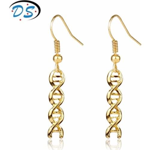 Creative Jewelry DNA Spiral Chemical Molecular Pendant Earrings for Woman Doctor Medical Students Graduation Gift
