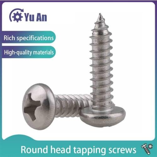 Cross Round Head Self Tapping Screw Nail PA 201 Stainless Steel Philips Pan Head Tapping Wood Screws GB845 M3m4M5 30Pcs