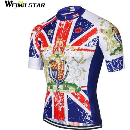 Weimostar Summer UK Style Cycling Jersey Men mtb Road Bike Jersey Shirt Ropa Ciclismo Breathable Short Bicycle Cycling Clothing