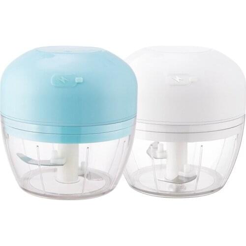 Mini Electric Food Chopper 300Ml,Portable USB Garlic Grinder Blender Slicer Processor Machine for Fruits Meat Nuts