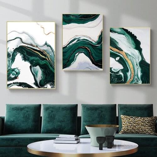 Minimalist Abstract Wall Poster Modern Style Canvas Print Green Texture Painting Contemporary Art Room Decoration Picture