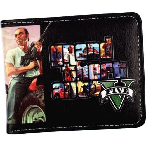 New Arrival Game Grand Theft Auto V Wallet Mens Short Purse PU Leather Wallets with Coin Pocket
