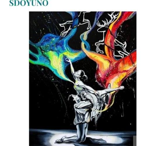 SDOYUNO 60x75cm Paint By Numbers Figure DIY Oil Painting By Numbers On Canvas Dancer Frameless Number Painting Home Decor