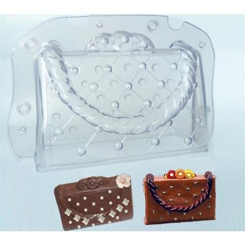 5pcs/lot Plastic Chocolate Mould 3D DIY Handmade Cake lady bag Chocolate Mold Polycarbonate Bag Candy Cake Decorating